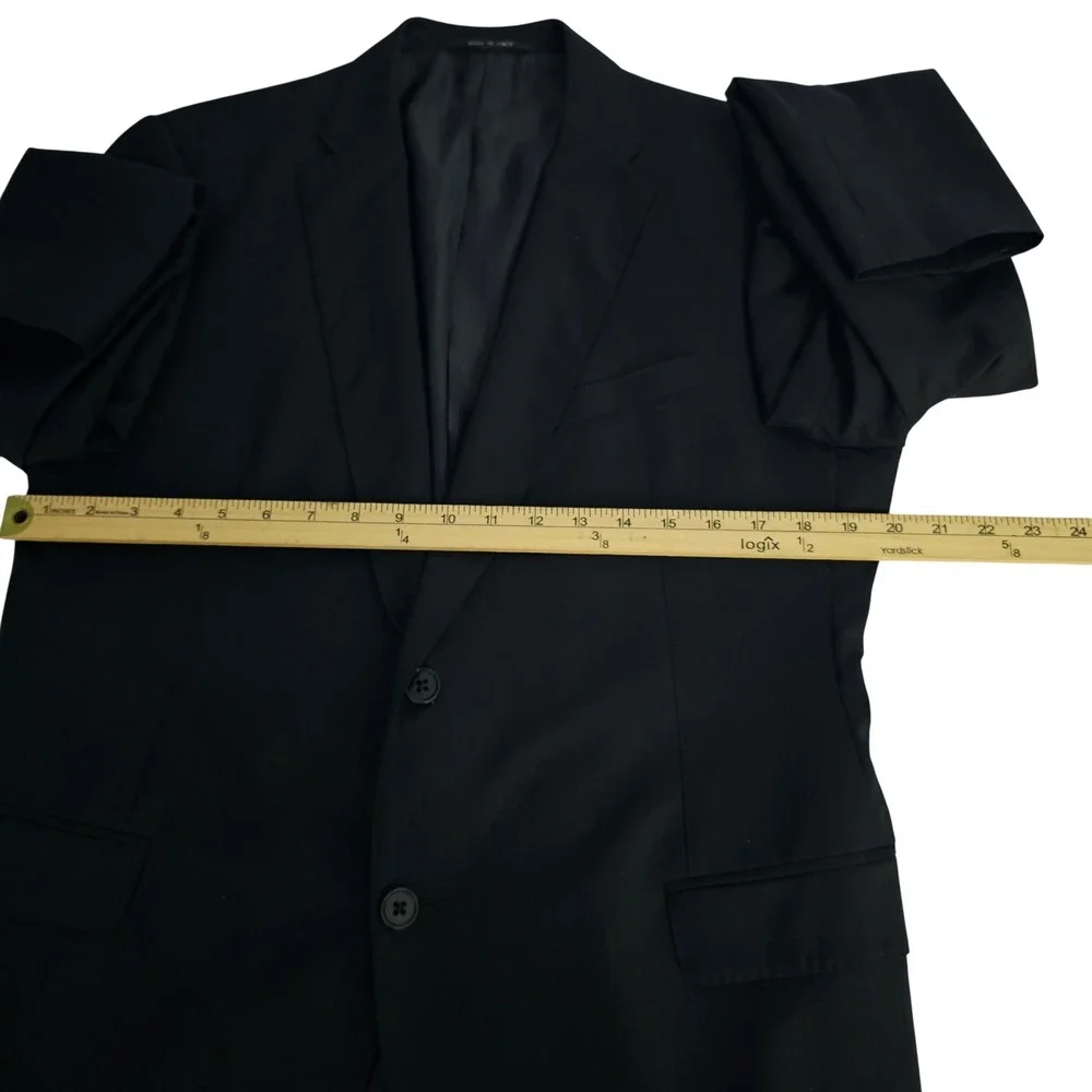 Armani Collezioni Su Misura Mens Navy Blue Super 150s Wool Blazer Jacket 41R